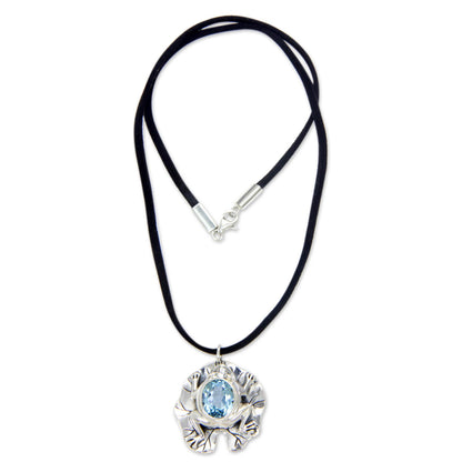 Frog Prince Artisan Crafted Blue Topaz Frog Necklace