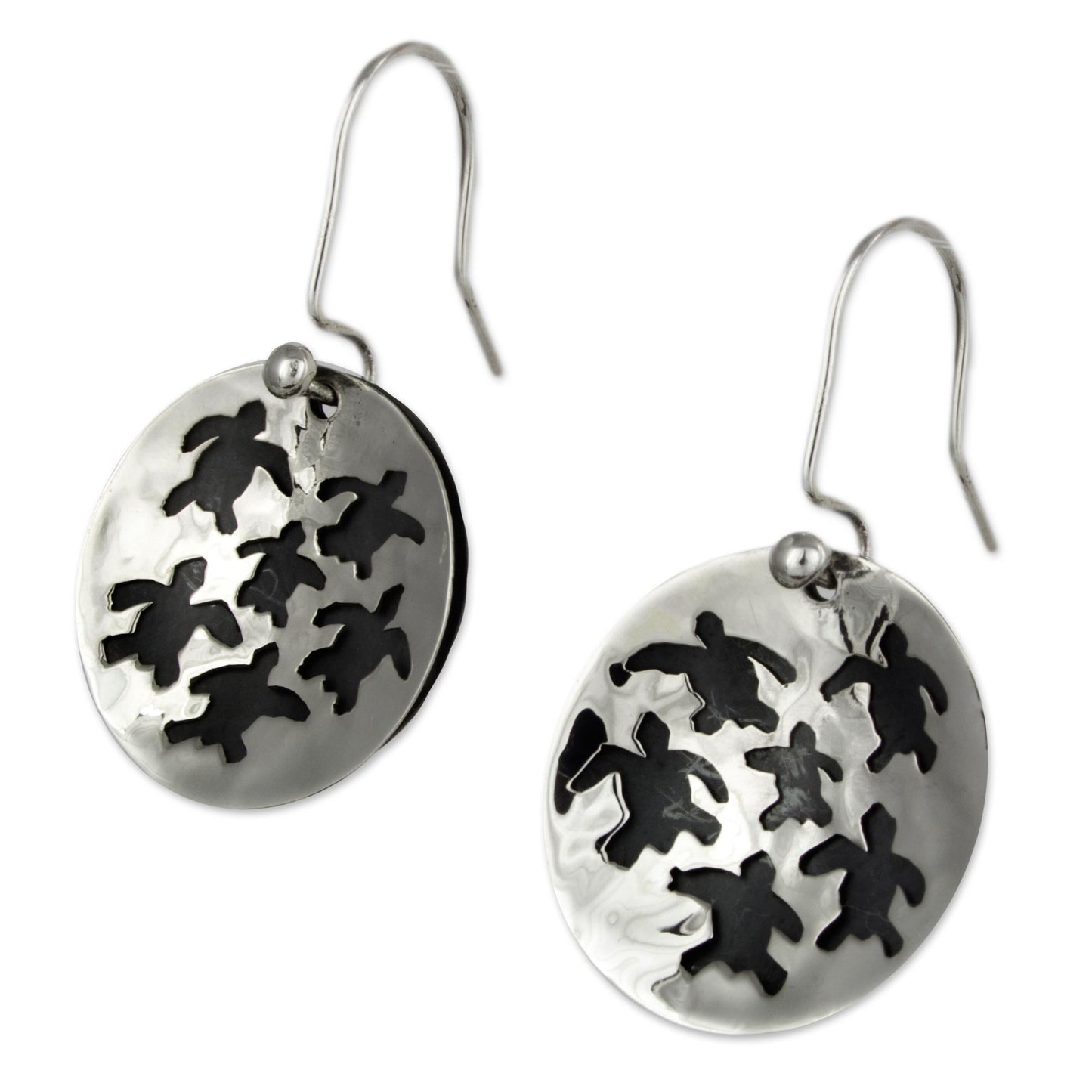 Save the Turtles Taxco Silver Turtle Theme Earrings