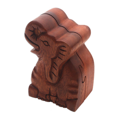 Elephant Secret Elephant Theme Wood Puzzle Box