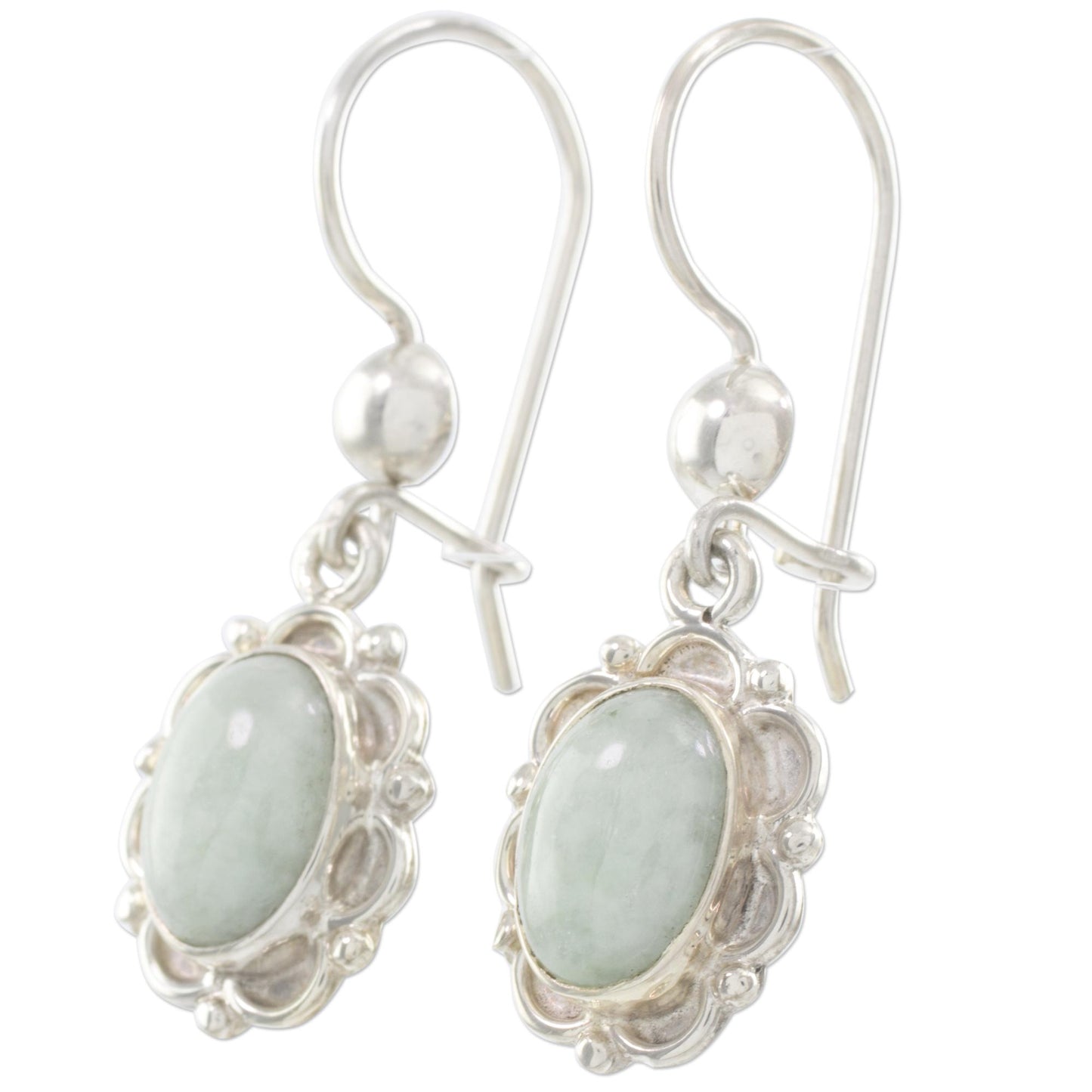 Apple Princess of the Forest Artisan Crafted Jade and Sterling Silver Earrings