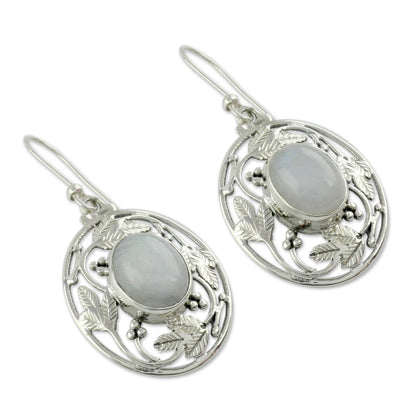 Moonlit Avatar Handcrafted Rainbow Moonstone and Sterling Silver Earrings