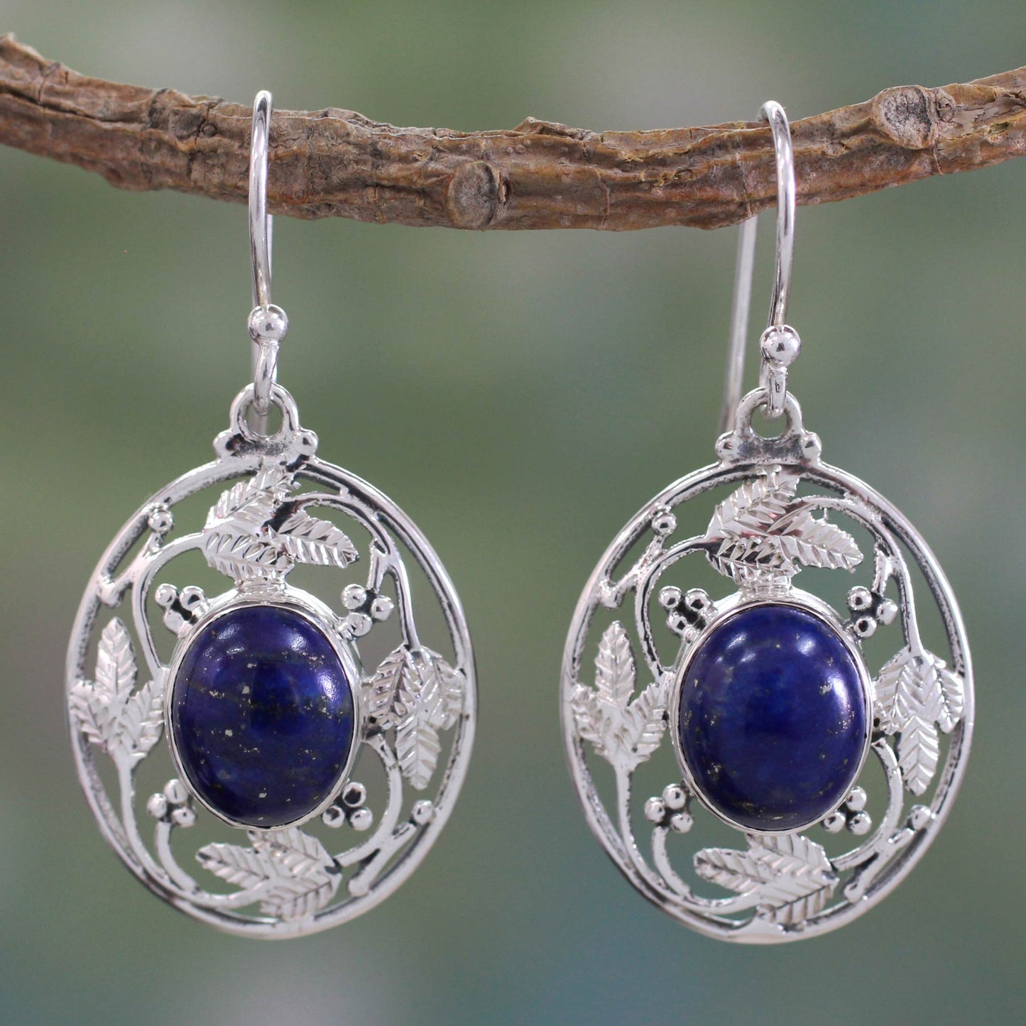 Ocean Avatar Lapis Lazuli Silver Dangle Earrings