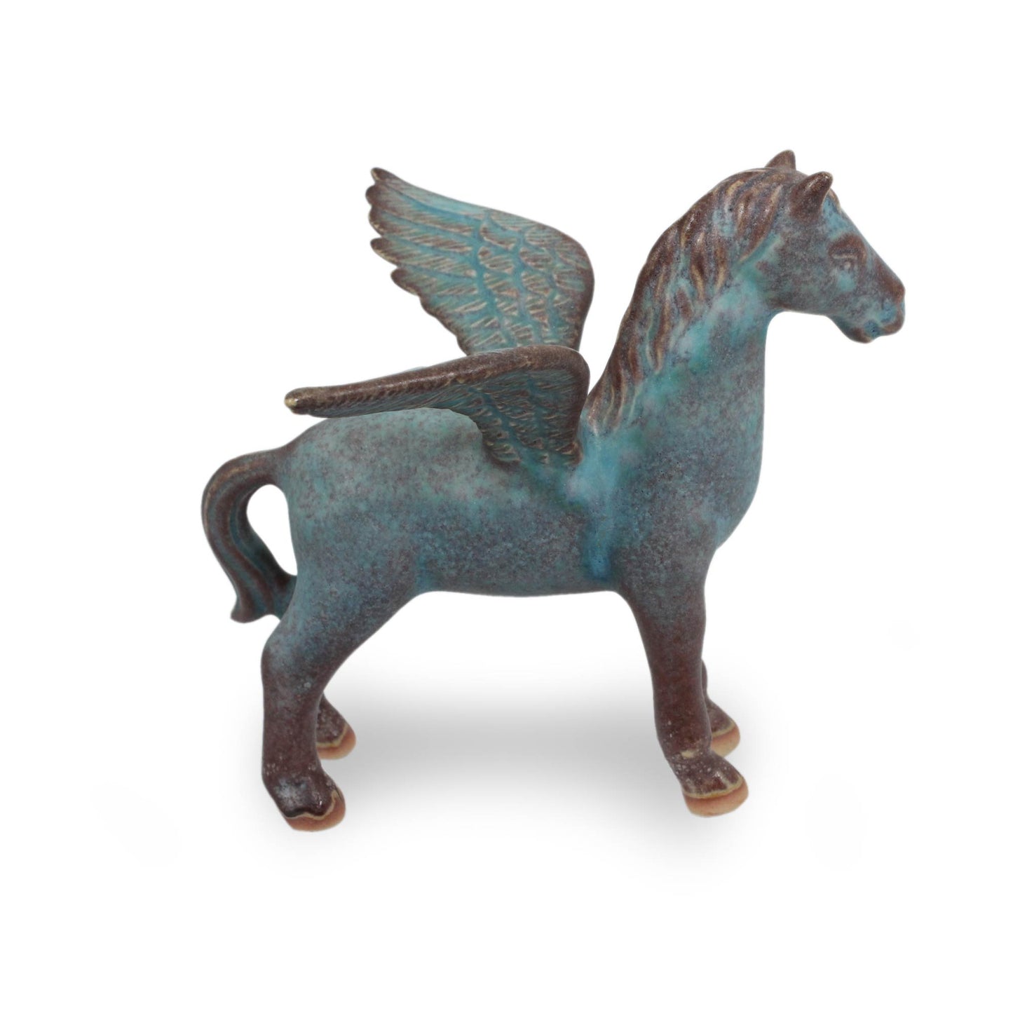 Antiqued Green Pegasus Antiqued Green Celadon Winged Horse Figurine