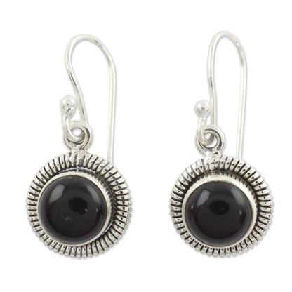 Universal Fair Trade Sterling Silver and Onyx Earrings