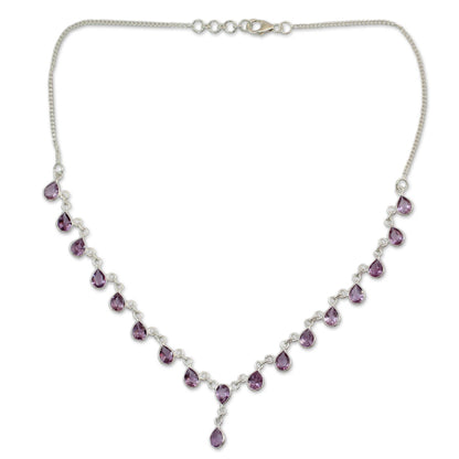 Mystical Femme Amethyst & Silver Y Necklace