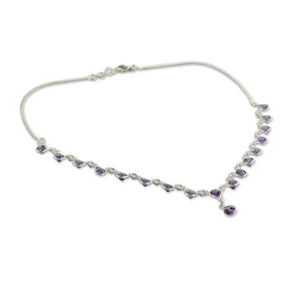 Mystical Femme Amethyst & Silver Y Necklace