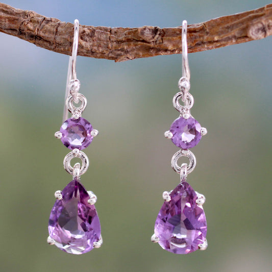 Classic Elegance Amethyst Dangle Earings