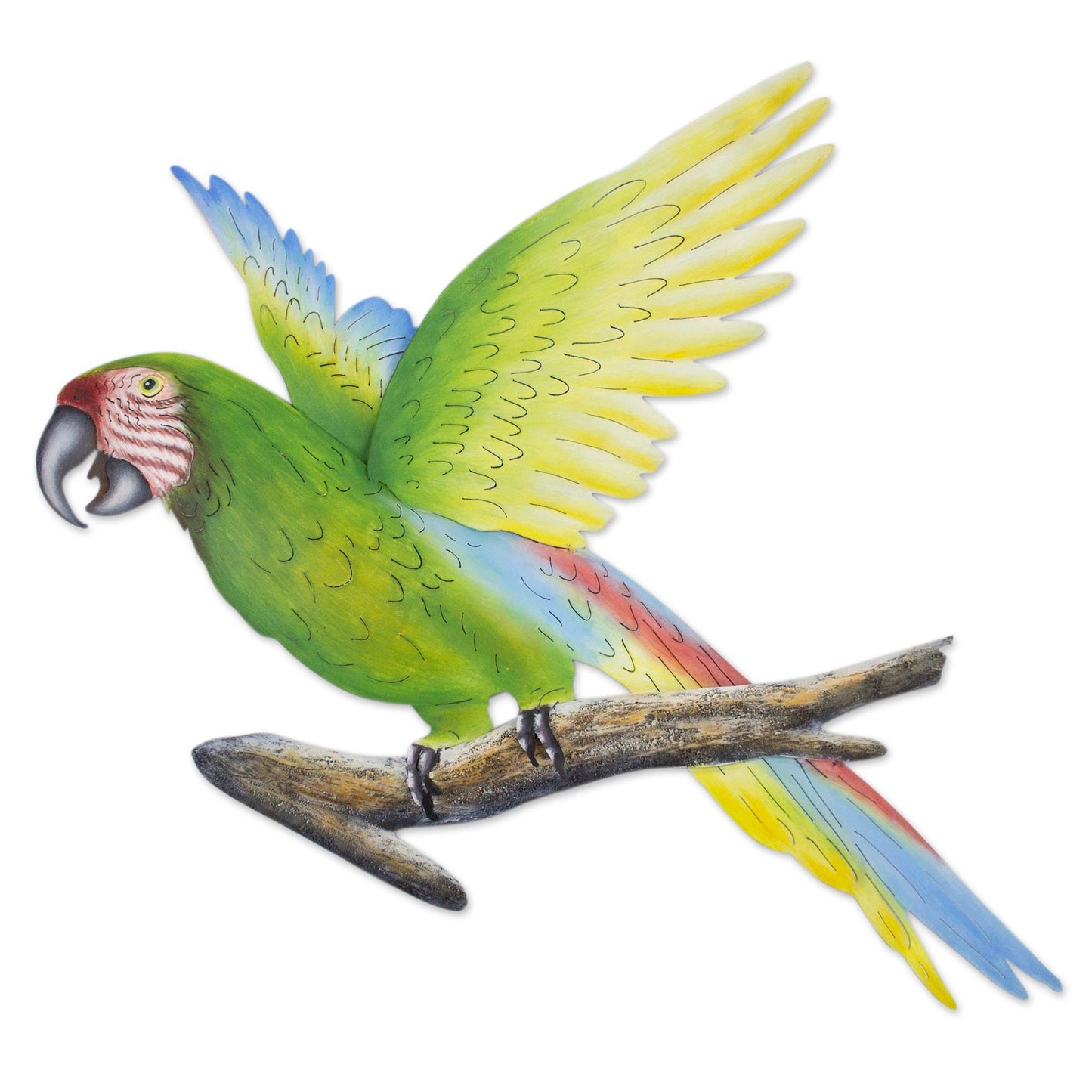 Military Macaw Handmade Green Macaw Wall Sculpture