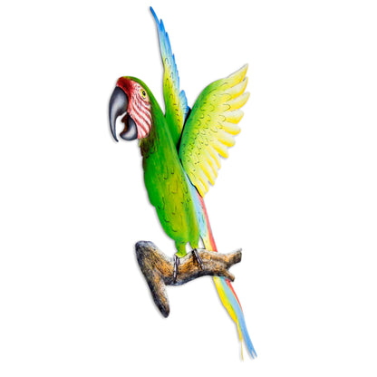 Military Macaw Handmade Green Macaw Wall Sculpture