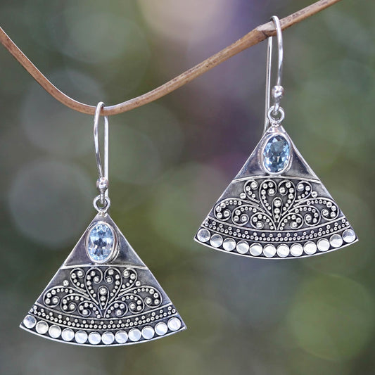 Kintamani Indonesian Earrings with Blue Topaz