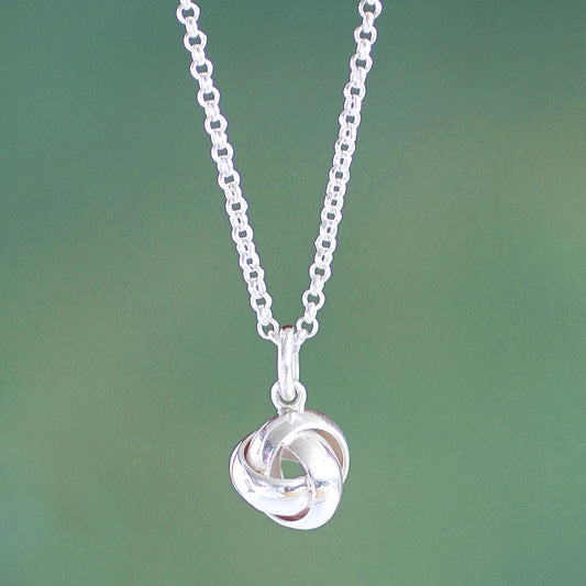 Love Knot Modern Sterling Pendant Necklace