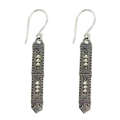 Borneo Scepter Traditional Indonesian Silver Earrings