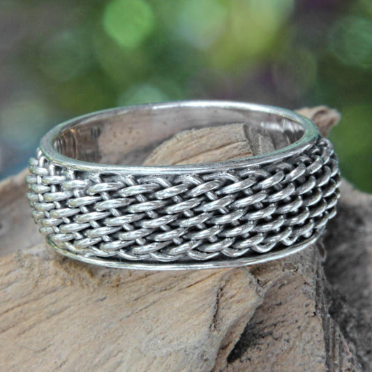 Amlapura Weave Sterling Silver Ring