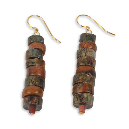 Aseda Ye Hand Crafted Natural Soapstone Beaded Hook Earrings