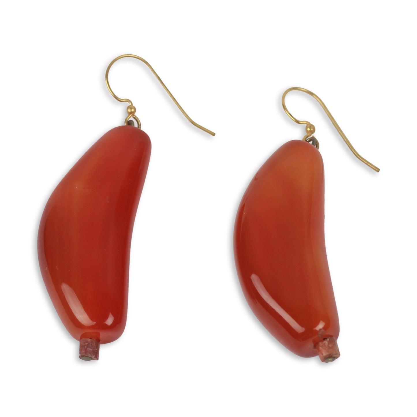 Nhyira Agate and Bauxite Hook Earrings Crafted by Hand