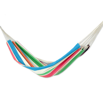 Formosa Festa Brazilian Cotton Double Hammock in Tropical Tones