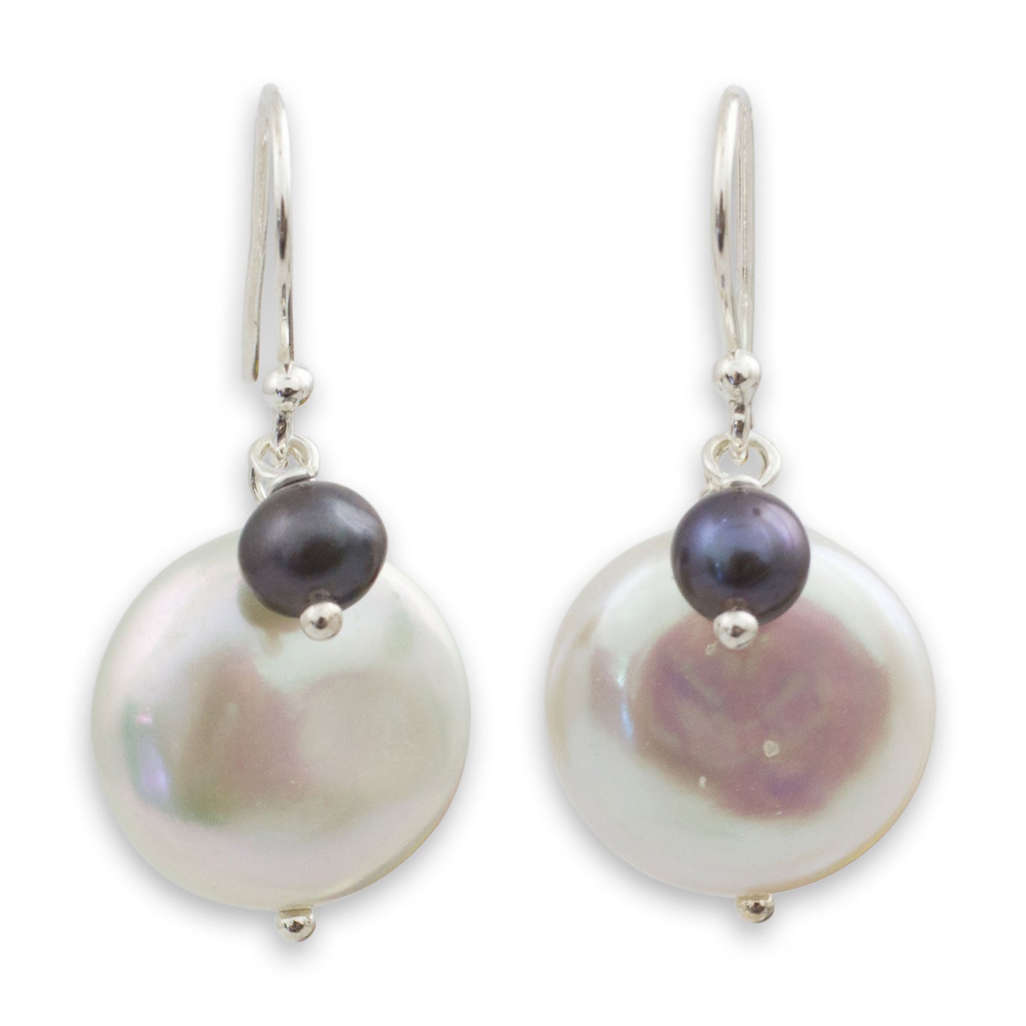 Pearly Moons Pearl & Silver Dangle Earrings