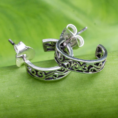 Thai Filigree Sterling Silver Earrings