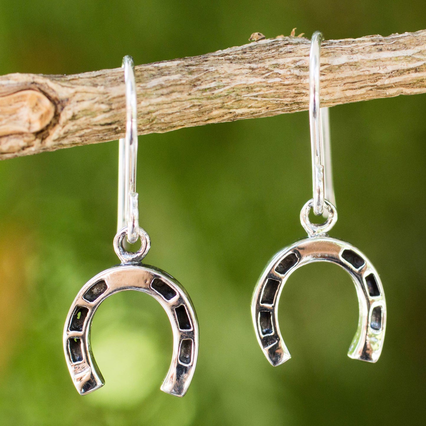 Good Luck Horseshoes Thai Handcrafted Horseshoe Earrings in Sterling Silver