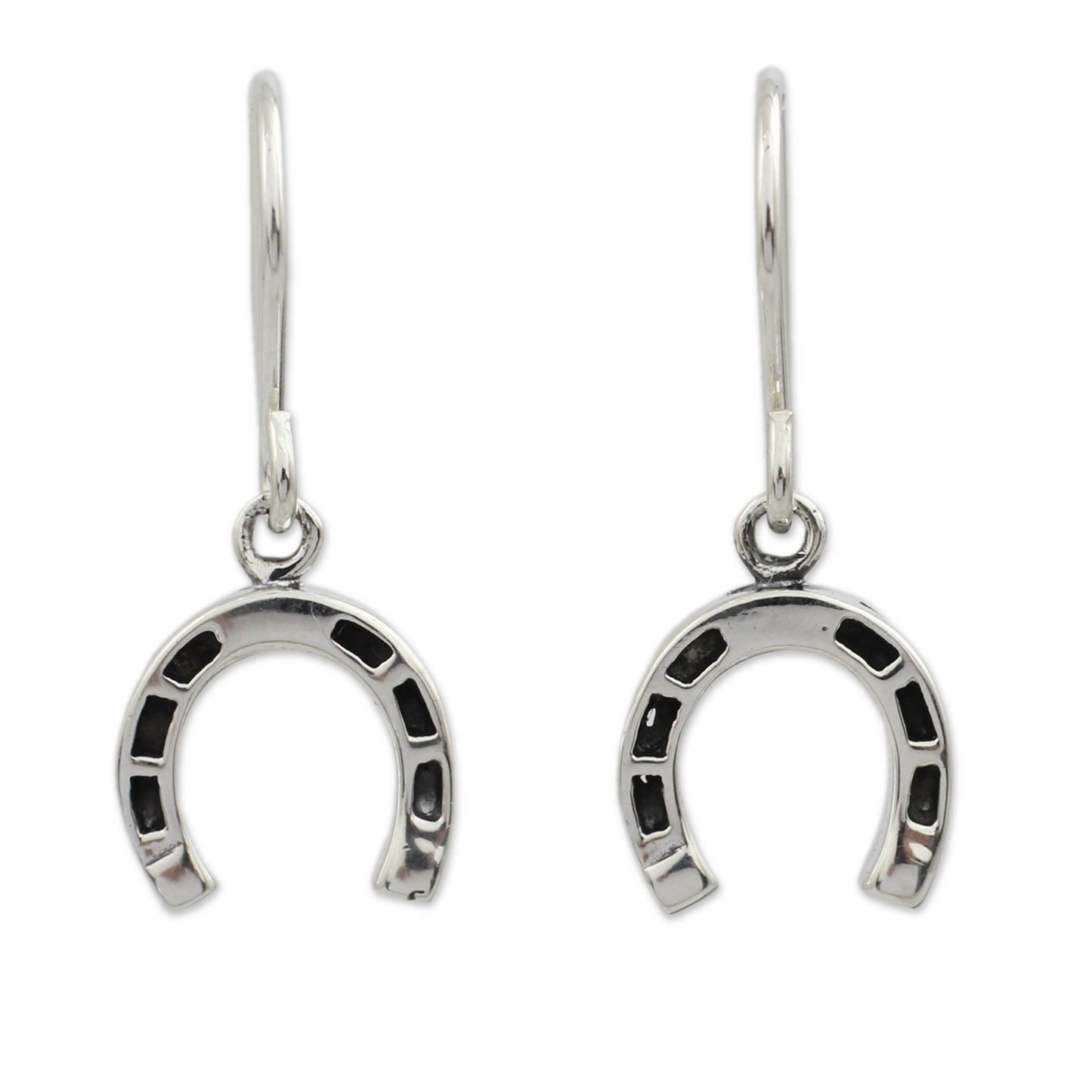 Good Luck Horseshoes Thai Handcrafted Horseshoe Earrings in Sterling Silver