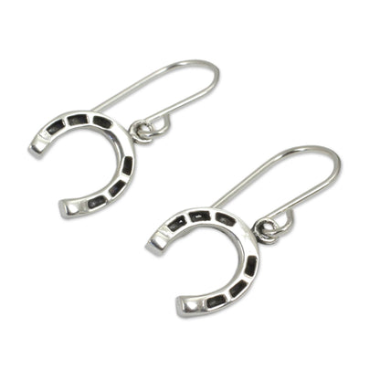 Good Luck Horseshoes Thai Handcrafted Horseshoe Earrings in Sterling Silver