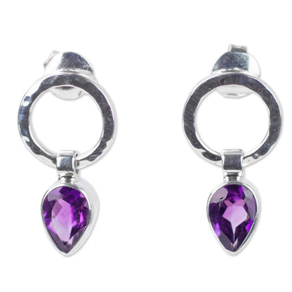 New Era Modern Amethyst and Taxco Silver Earrings