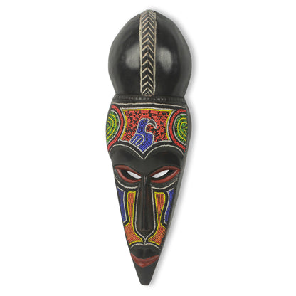 Anuli Unique Hand Beaded Wood African Decorative Mask