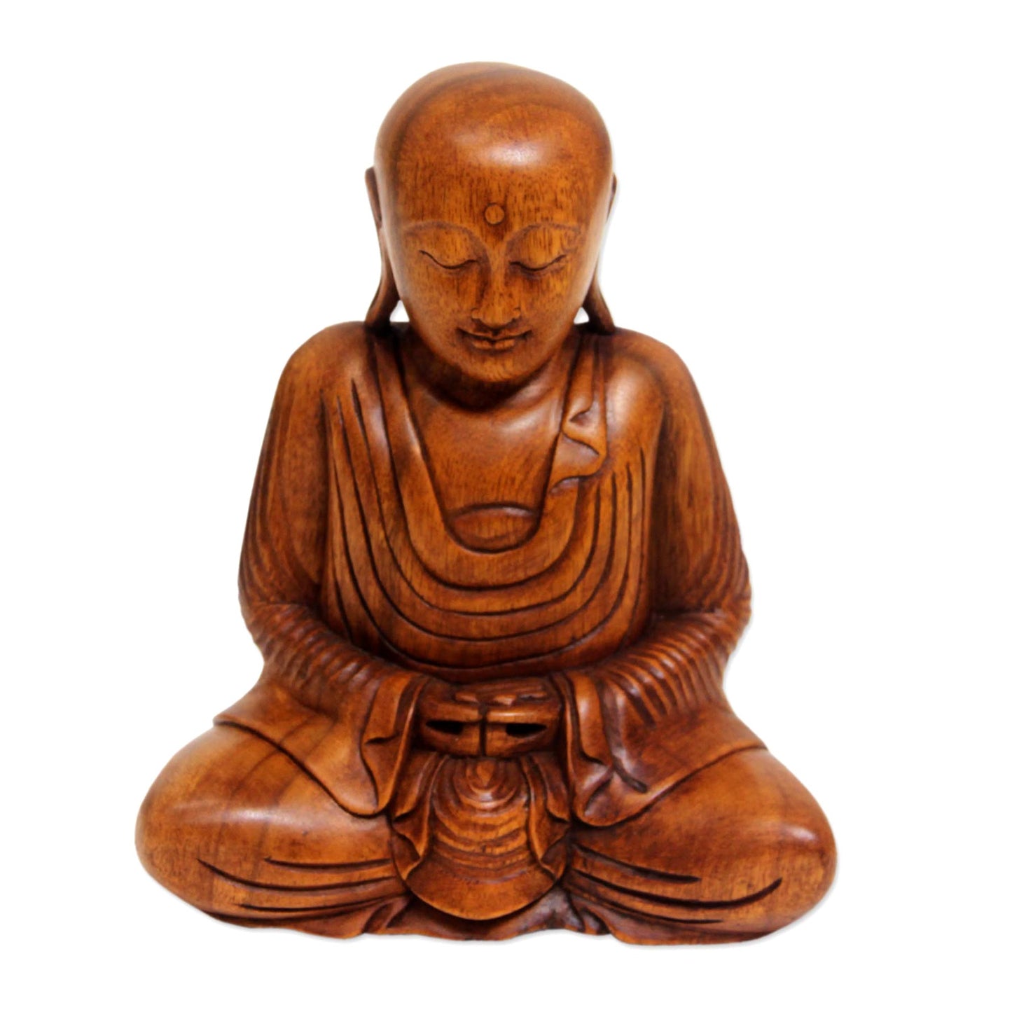 Samadhi Buddha Hand Carved Wood Buddha Statuette from Bali