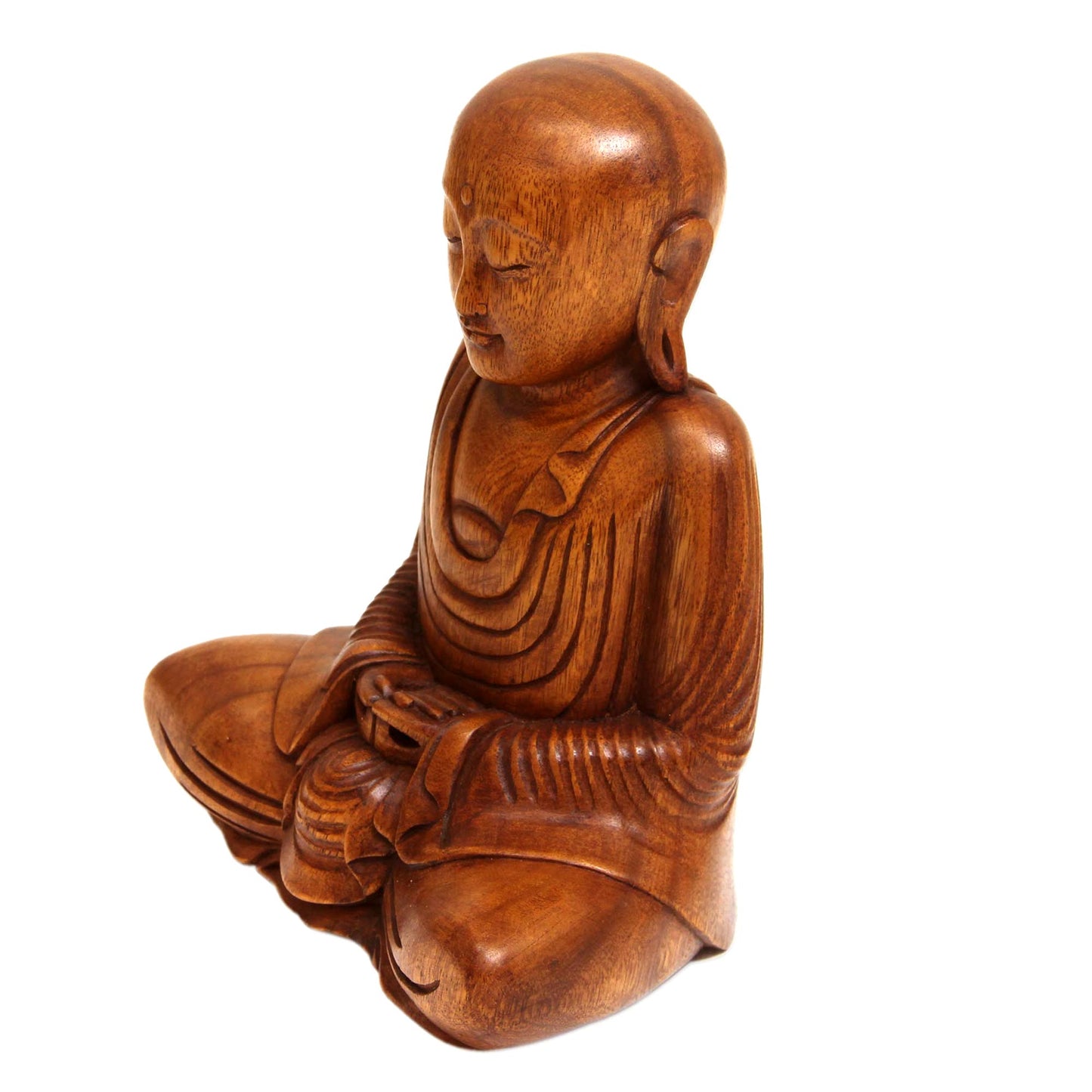 Samadhi Buddha Hand Carved Wood Buddha Statuette from Bali