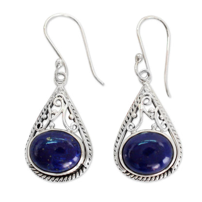 Royal Grandeur Fair Trade Lapis Lazuli and Sterling Silver Earrings