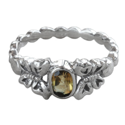 Honey & Butterflies Sterling Citrine Cocktail Ring