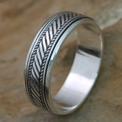 Speed Sterling Silver Handcrafted Spinner Ring