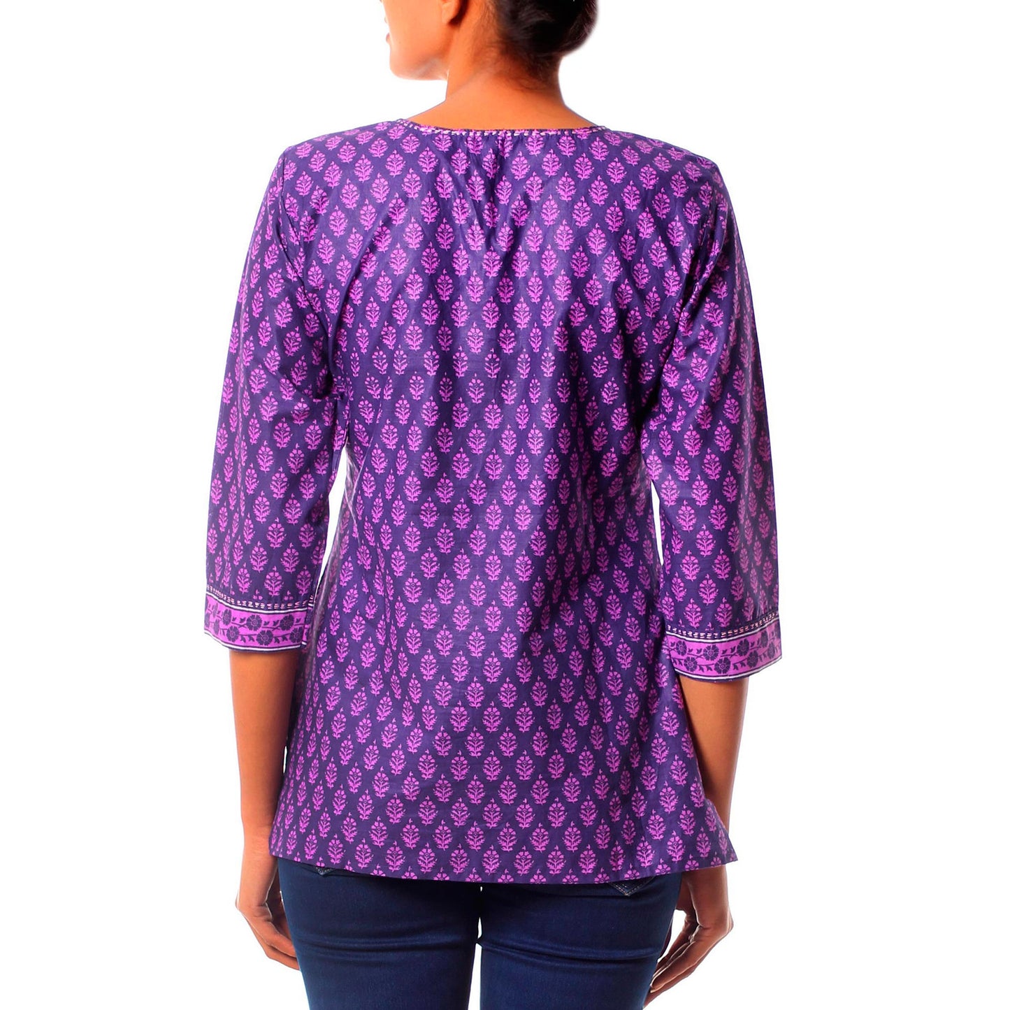 Radiant Orchid Blossom Purple Cotton Tunic