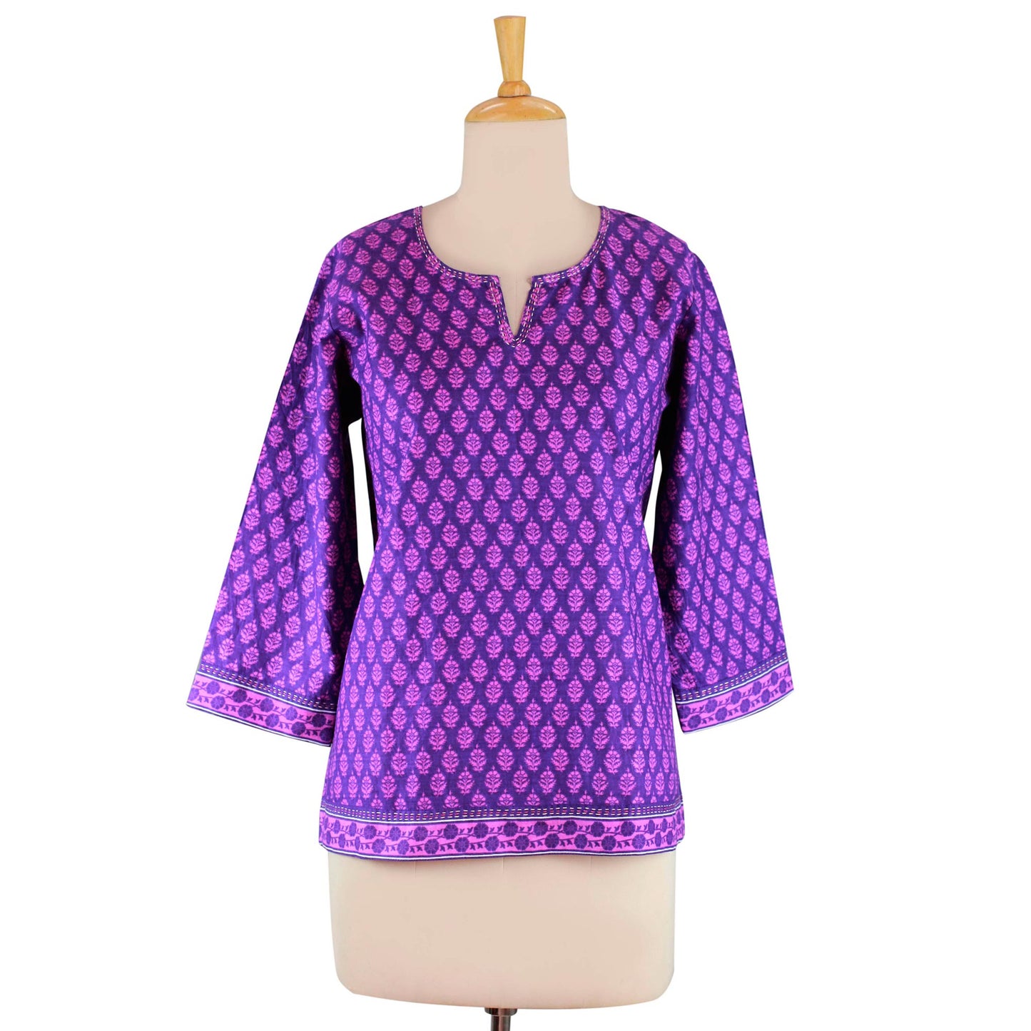 Radiant Orchid Blossom Purple Cotton Tunic