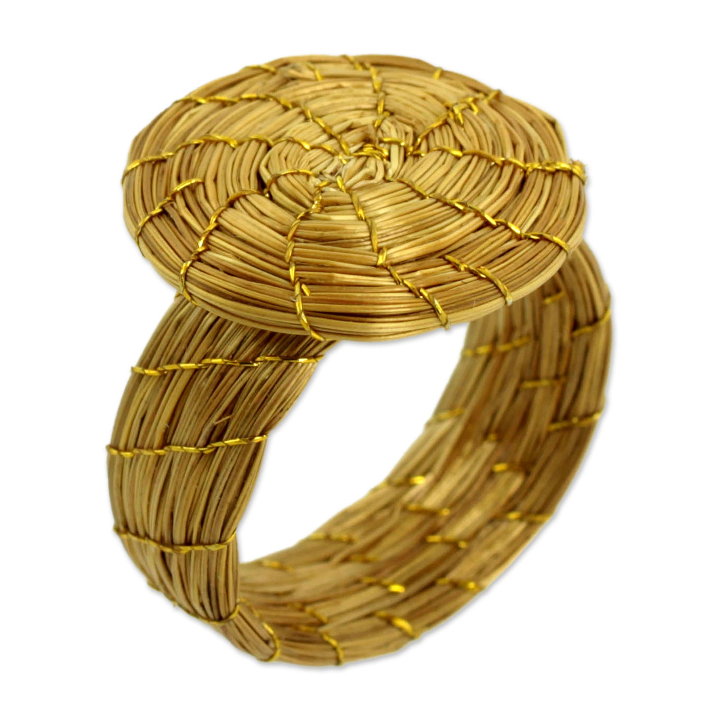 Sublime Nature Fair Trade Golden Grass Hand Crafted Cocktail Ring