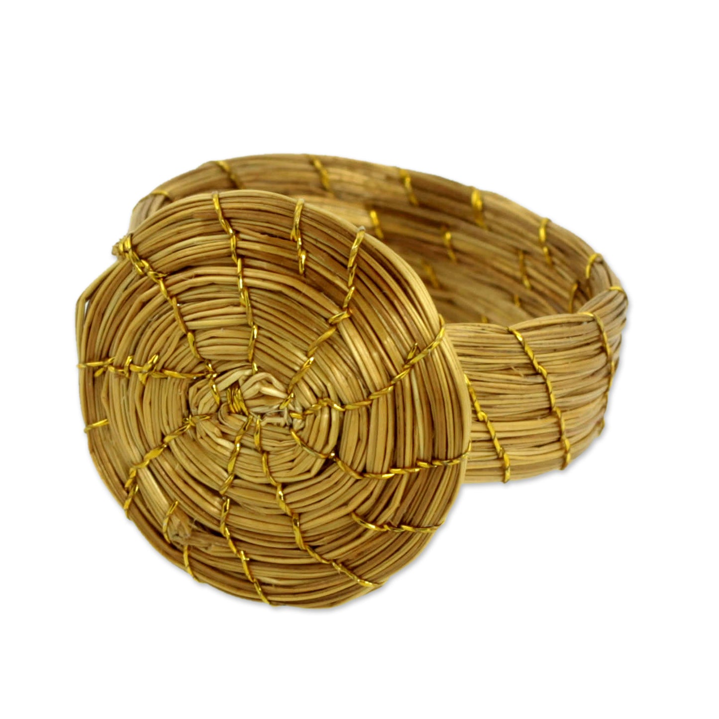 Sublime Nature Fair Trade Golden Grass Hand Crafted Cocktail Ring