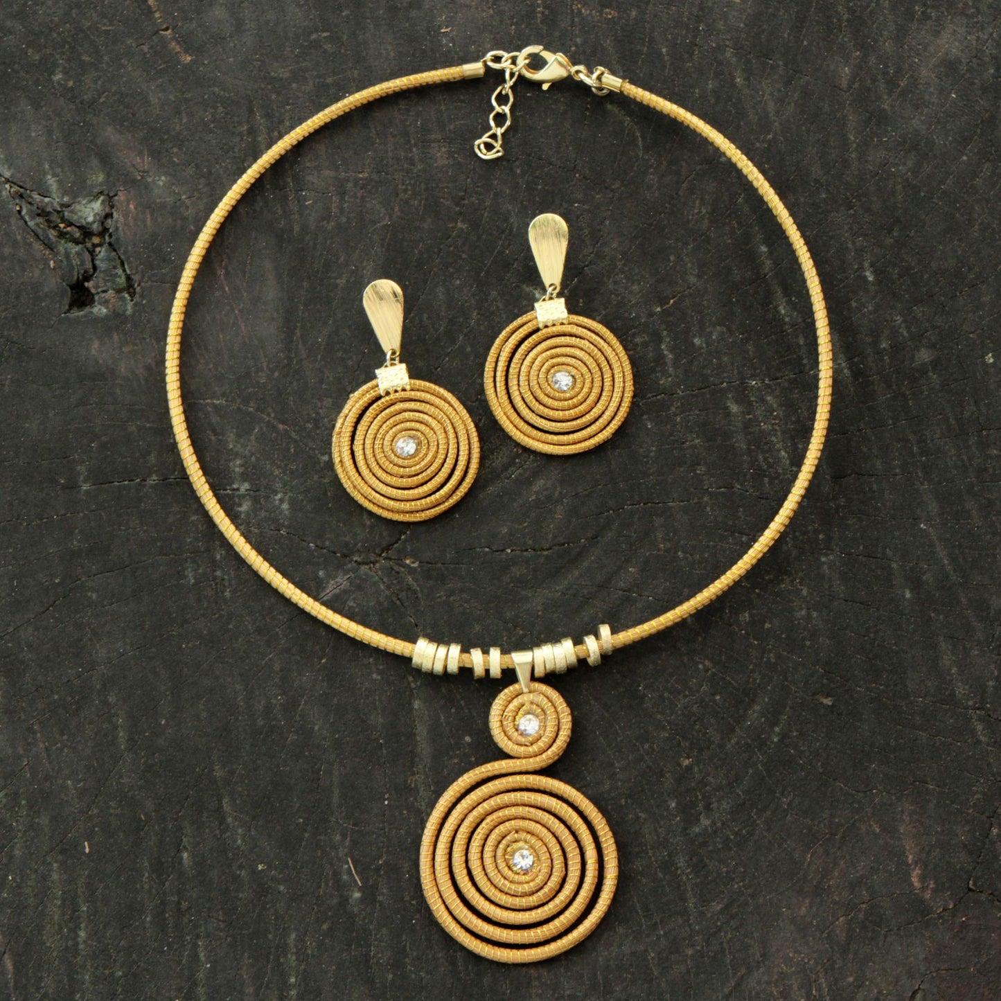 Jalapão Evolution Gold Plated Glass Jewelry Set