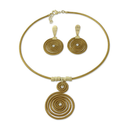 Jalapão Evolution Gold Plated Glass Jewelry Set