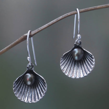 Sea Treasure in Black Pearl Earrings