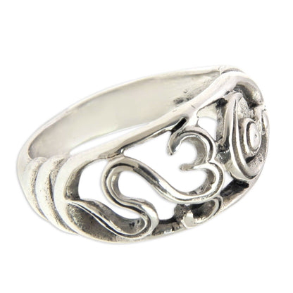 NOVICA - Handmade Sterling Silver Om Ring