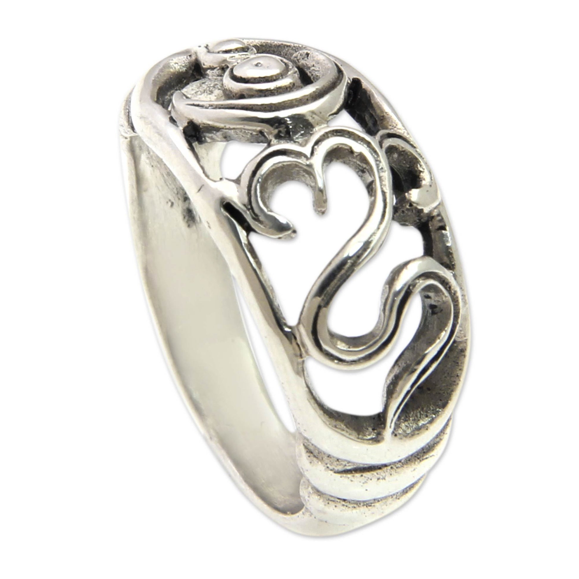 NOVICA - Handmade Sterling Silver Om Ring