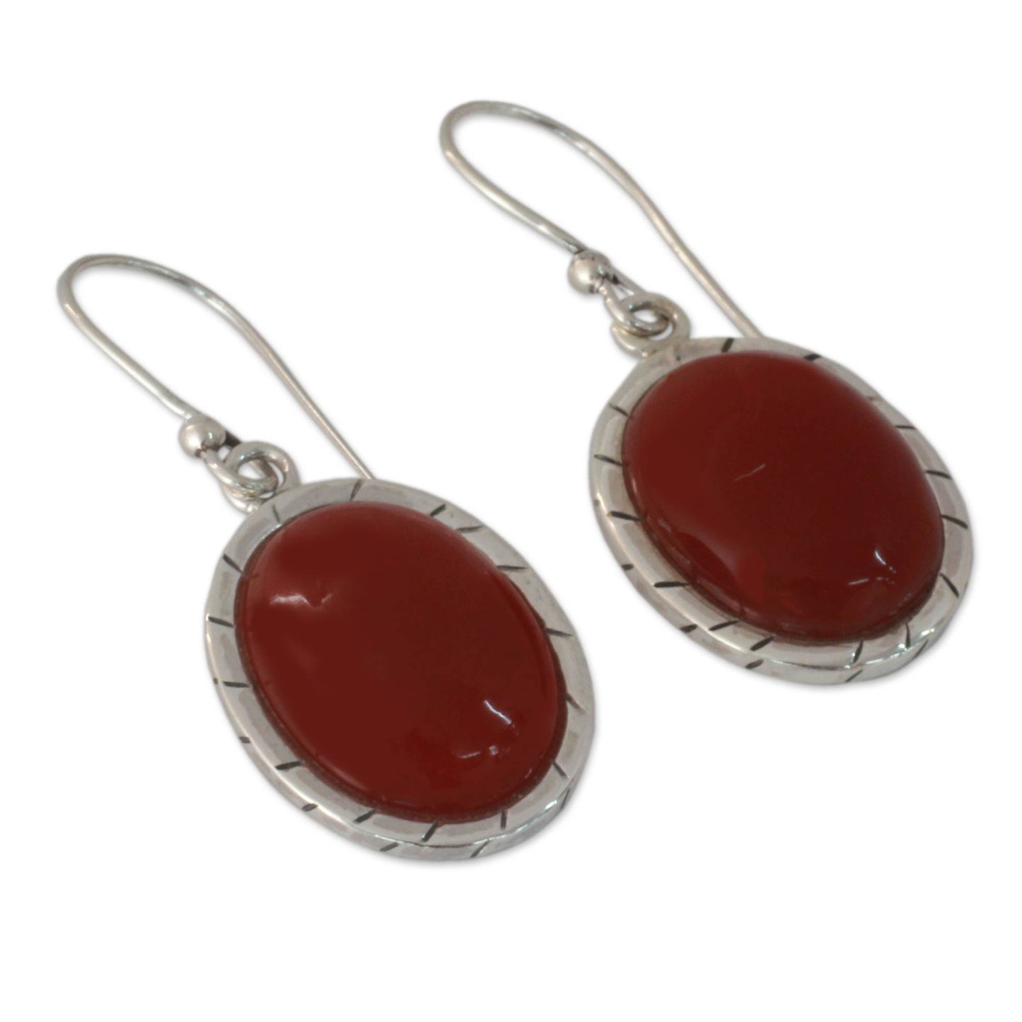 Captivating Sunset Carnelian & Silver Dangle Earrings