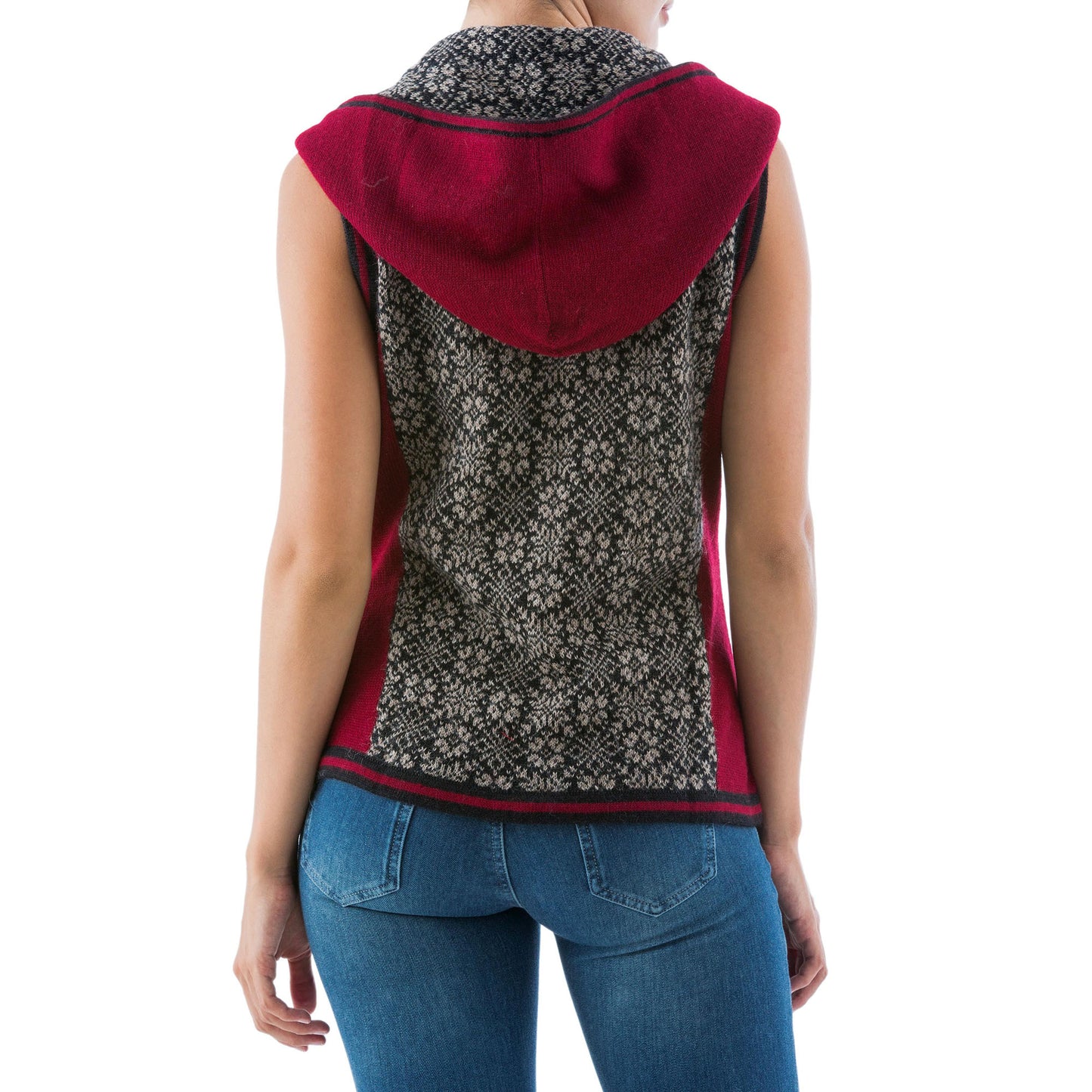 Floral Glory Alpaca Hooded Vest