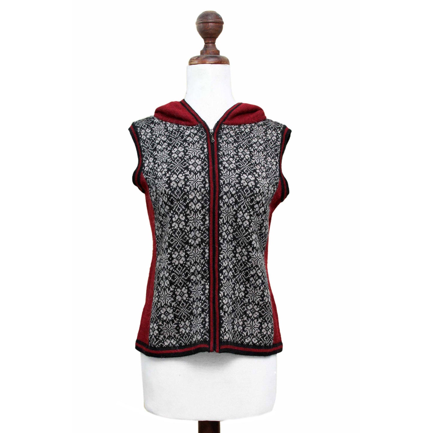 Floral Glory Alpaca Hooded Vest