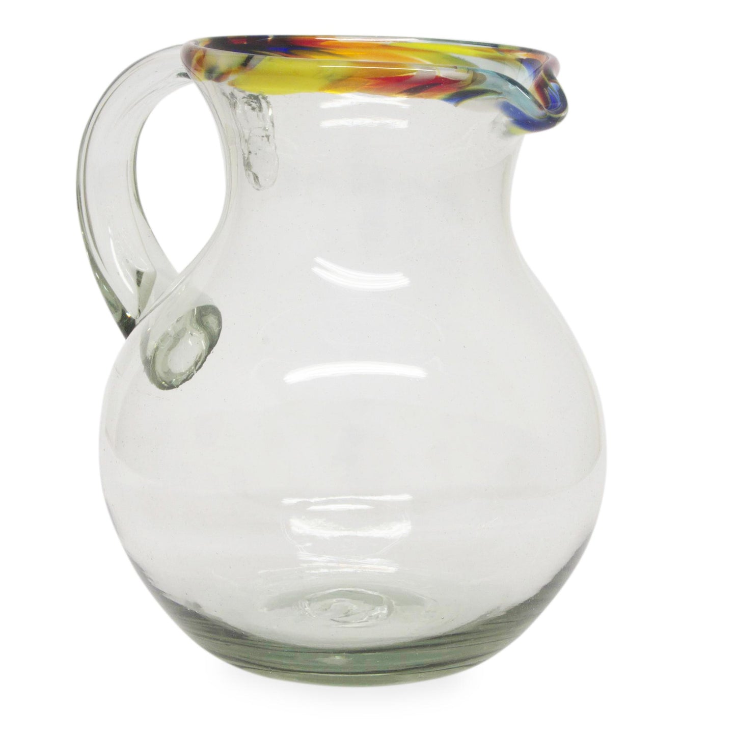 Confetti Path Colorful Handcrafted Mexican Blown Glass Pitcher (84 oz)