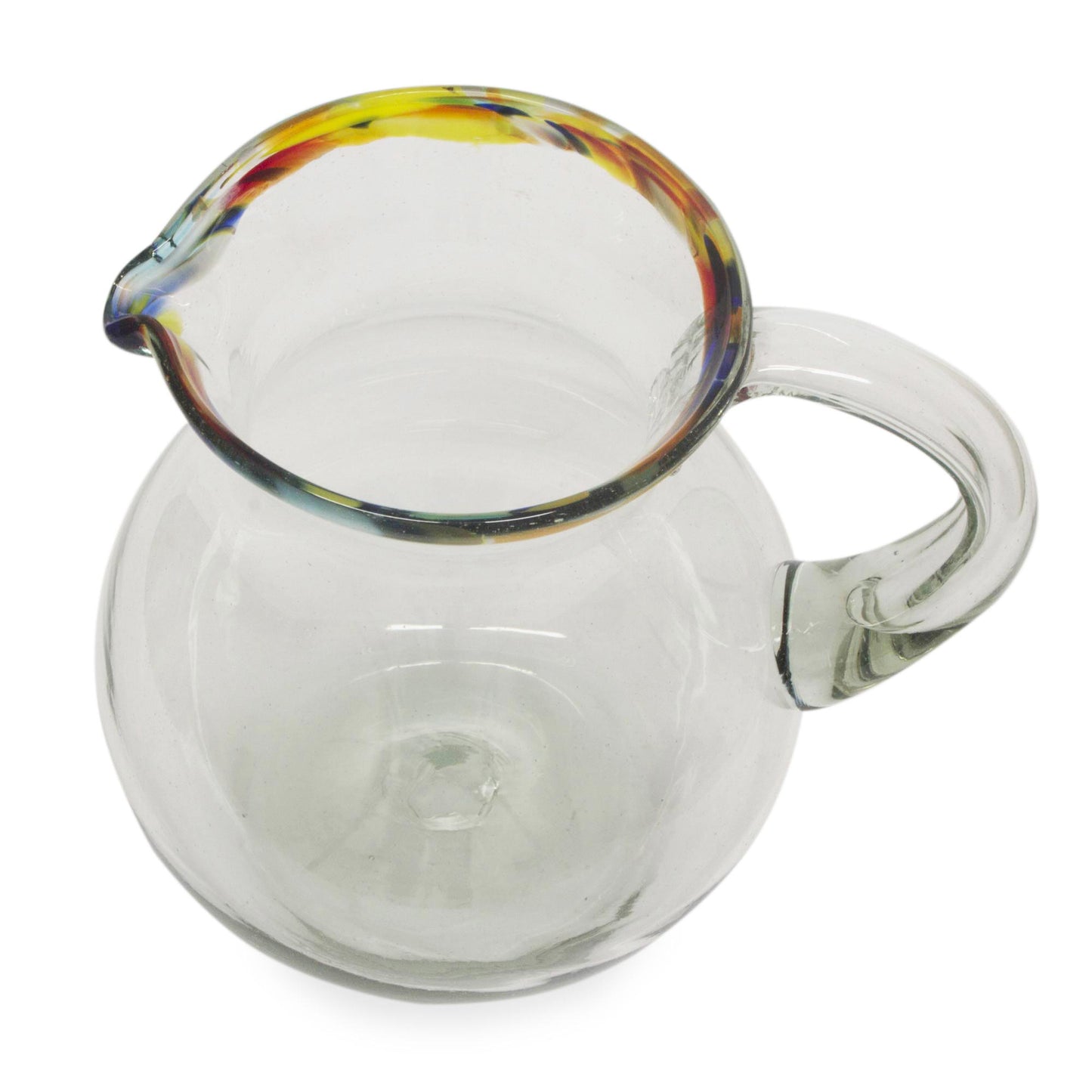 Confetti Path Colorful Handcrafted Mexican Blown Glass Pitcher (84 oz)