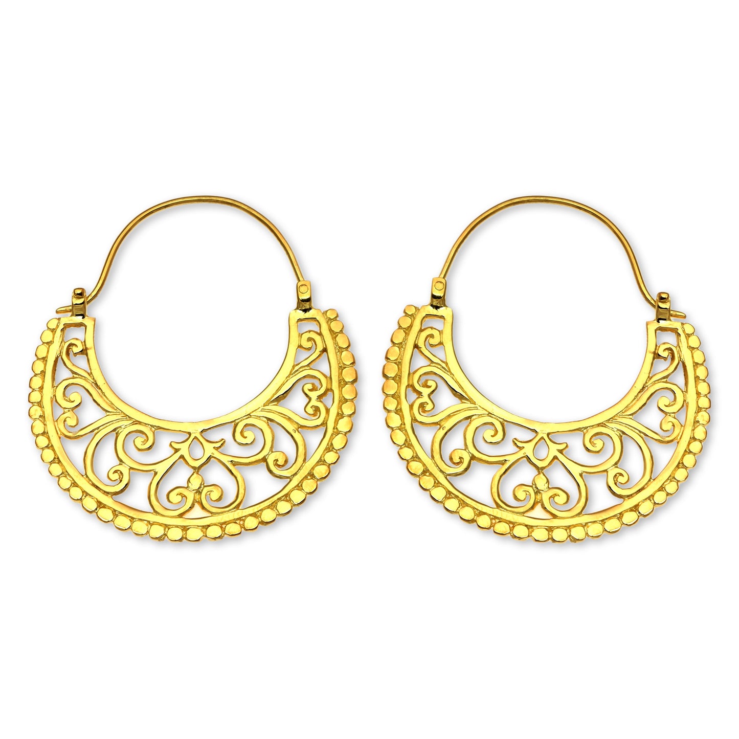 Moonlit Garden Gold-Plated Silver Hoop Earrings