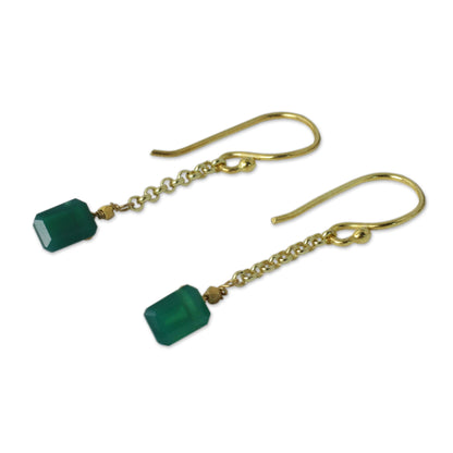 Living Soul Green Onyx & Gold Vermeil Dangle Earrings