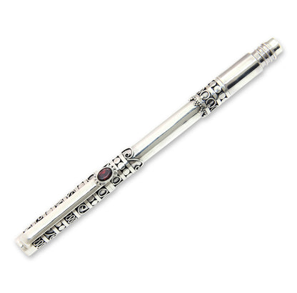 Pillar of Tradition Silver & Garnet Ballpoint Pen