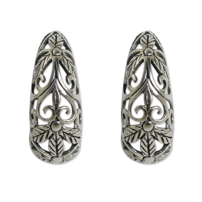 Floral Fantasy Sterling Silver Earrings